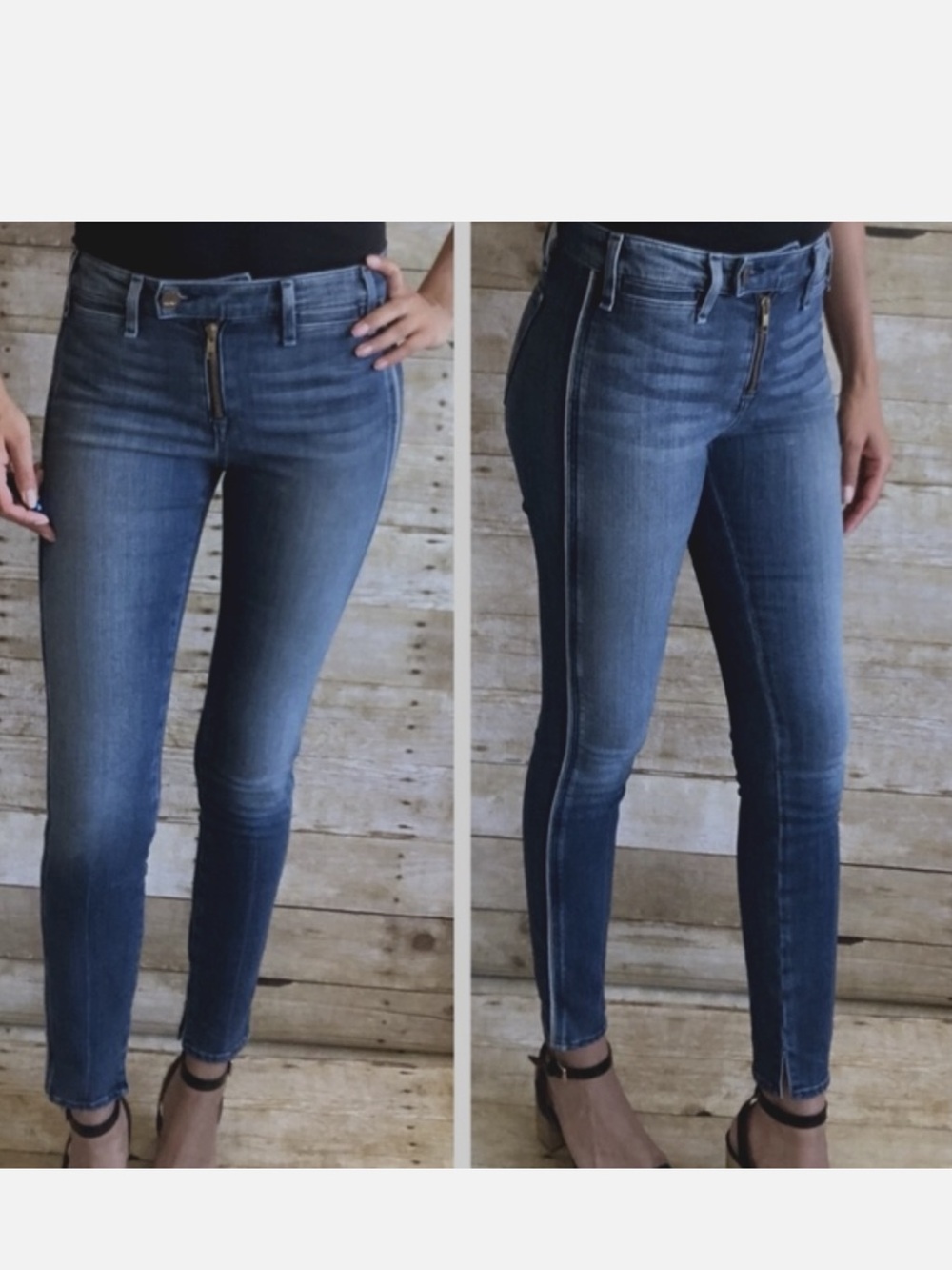 McGuire designer denim railway utility crop jean w/piping /28-29 6/8 MSRP $250